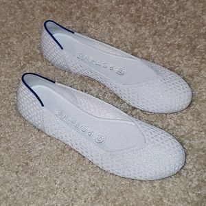 Rothy's the flat in salt size 6 white ballet flats. EUC. No box.